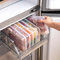 Boîte de rangement pour réfrigérateur à 6 compartiments, pour aliments, légumes et fruits, organisateur de réfrigérateur, panier de drainage, bac transparent pour viande, oignon, gingembre 5