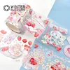 2m Laser Silvery PET Washi Tape Strawberry Transparent Roll Sticker Decorative Adhesive Tape For Scrapbooking Journal Stationery 6