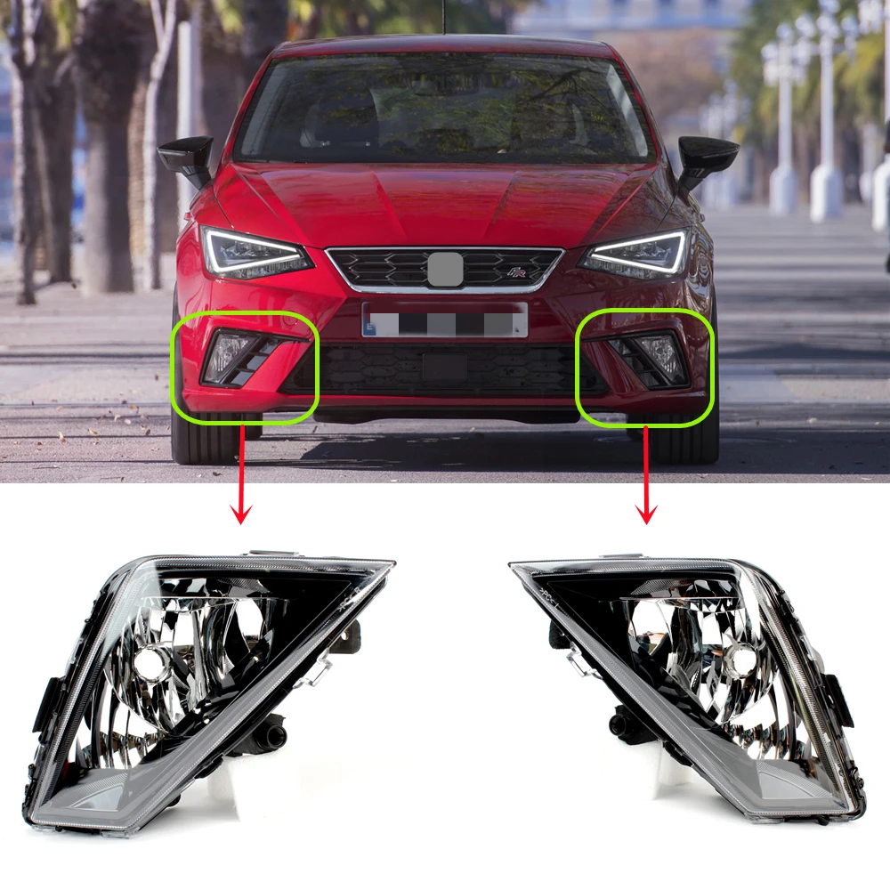 tolerance Træ bypass Front Bumper LED Halogen Fog Light Lamp With Bulbs Car Lights  6F0941701A;6F0941702A For Seat IBIZA 2018 2019 2020 2021