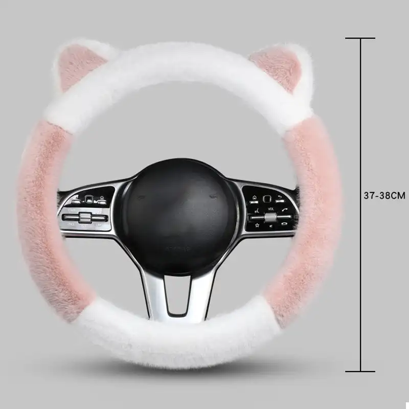 Steering Wheel Cover Universal Non-slip Cat Ears Plush