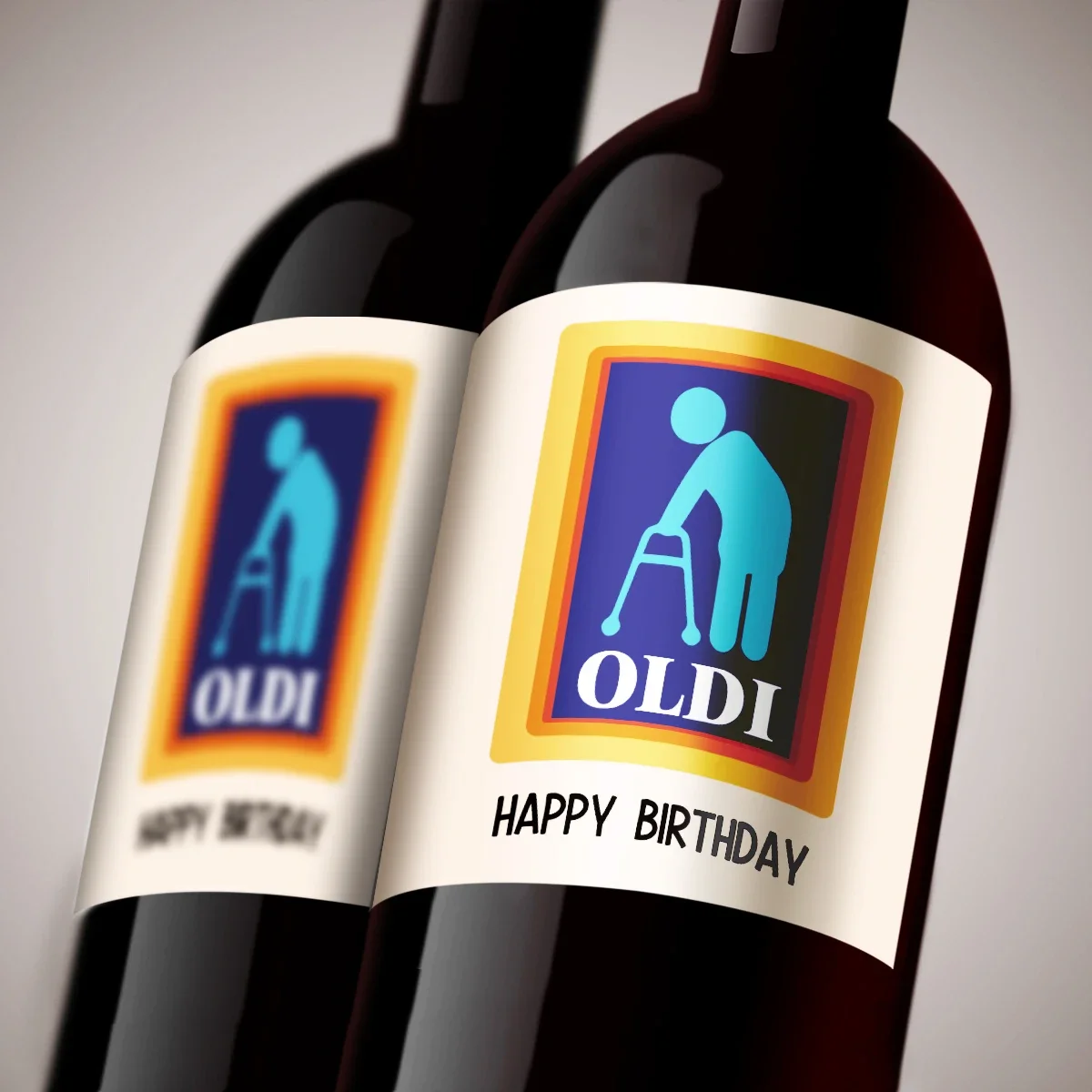 4 Stück/Packung Oldi Happy Birthday Weinflaschenetiketten für Ihn Wein-Geschenketiketten für Männer, Papa, Freund, lustige Geburtstags-Weinflaschenaufkleber – Detail 10