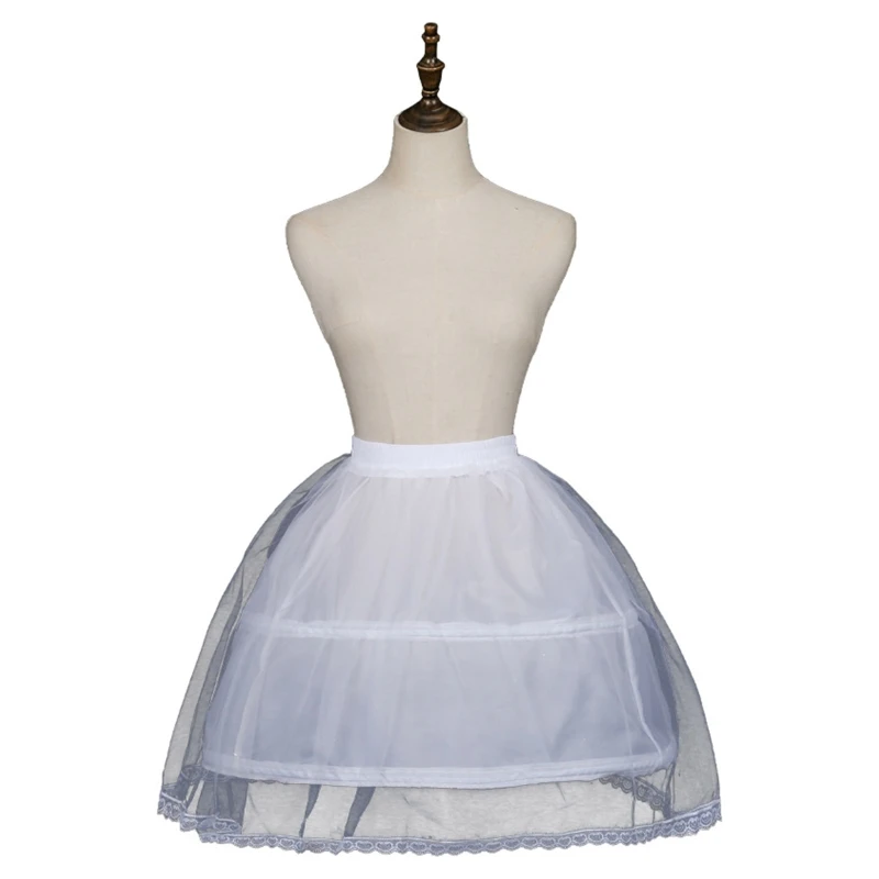 

Petticoat Crinoline Short Half Slips Wedding Accessories 25.6 Inches White Hoop Skirt Vintage Underskirt for Women Girls