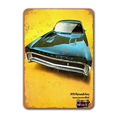 

Office Pub 1970 Fury Dorm Home Tin Signs Cars Metal Vintage Wall Decor Bar Poster 12x16 inches