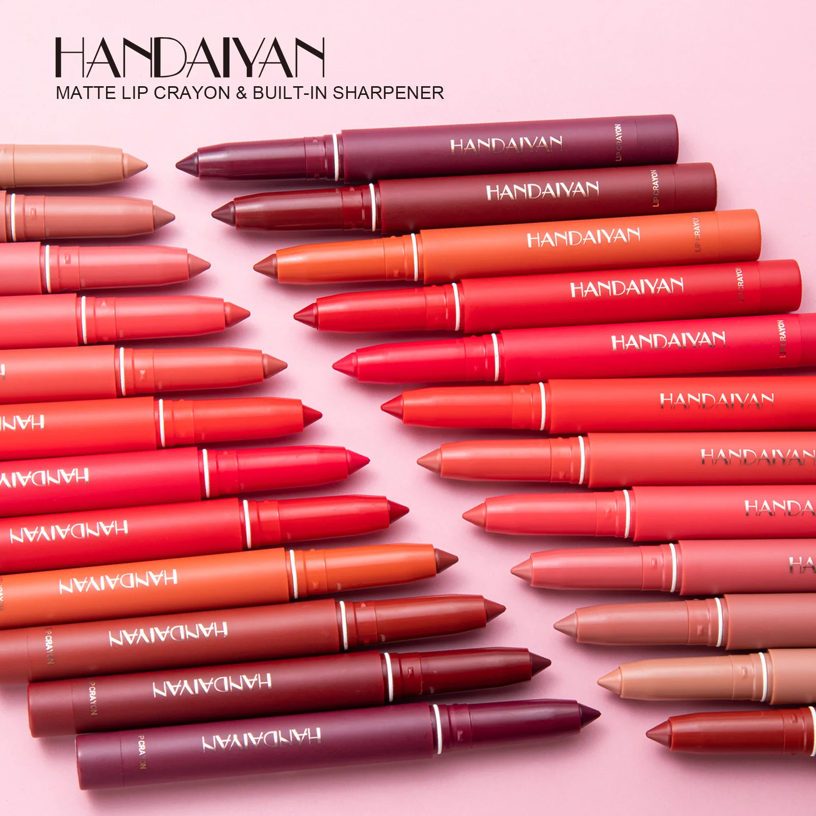 Handaiyan 12 Colors Lip Liner Matte Waterproof Velvet Nude Lipstick Pencil Sexy Red Brown Pigments Makeup Long Lasting 4