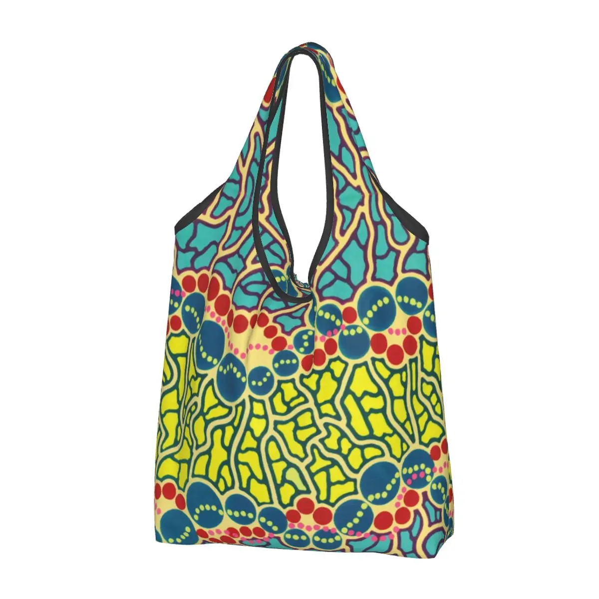 

Yayoi Kusama Blue Shopping Bag Reusable Grocery Eco Bags Large Capacity Nordic Polka Recycling Bags Washable Handbag