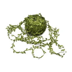 10 Meter Handmade Silk Leaf Garland for Wedding Decoration and DIY Crafts (Green)