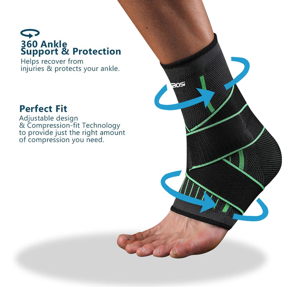 Adjustable Elastic Ankle Brace Compression Sleeve Foot Support Stabilizer For Plantar Fasciitis Achilles Tendonitis_voghion.com