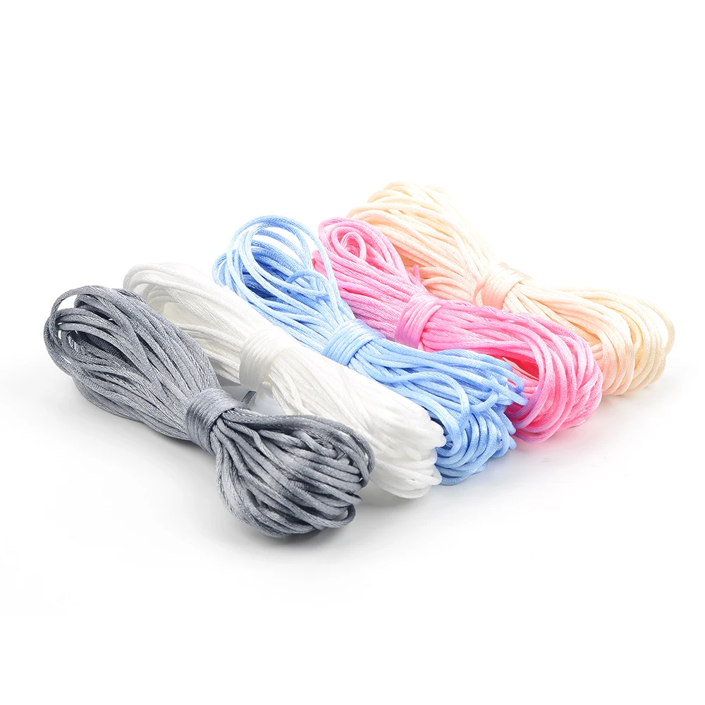 LOFCA 50m Nylon Cord For Teether Necklace Pendant Making Satin Cords Pacifier Clip Chain Accessory String Baby Teething Toy DIY