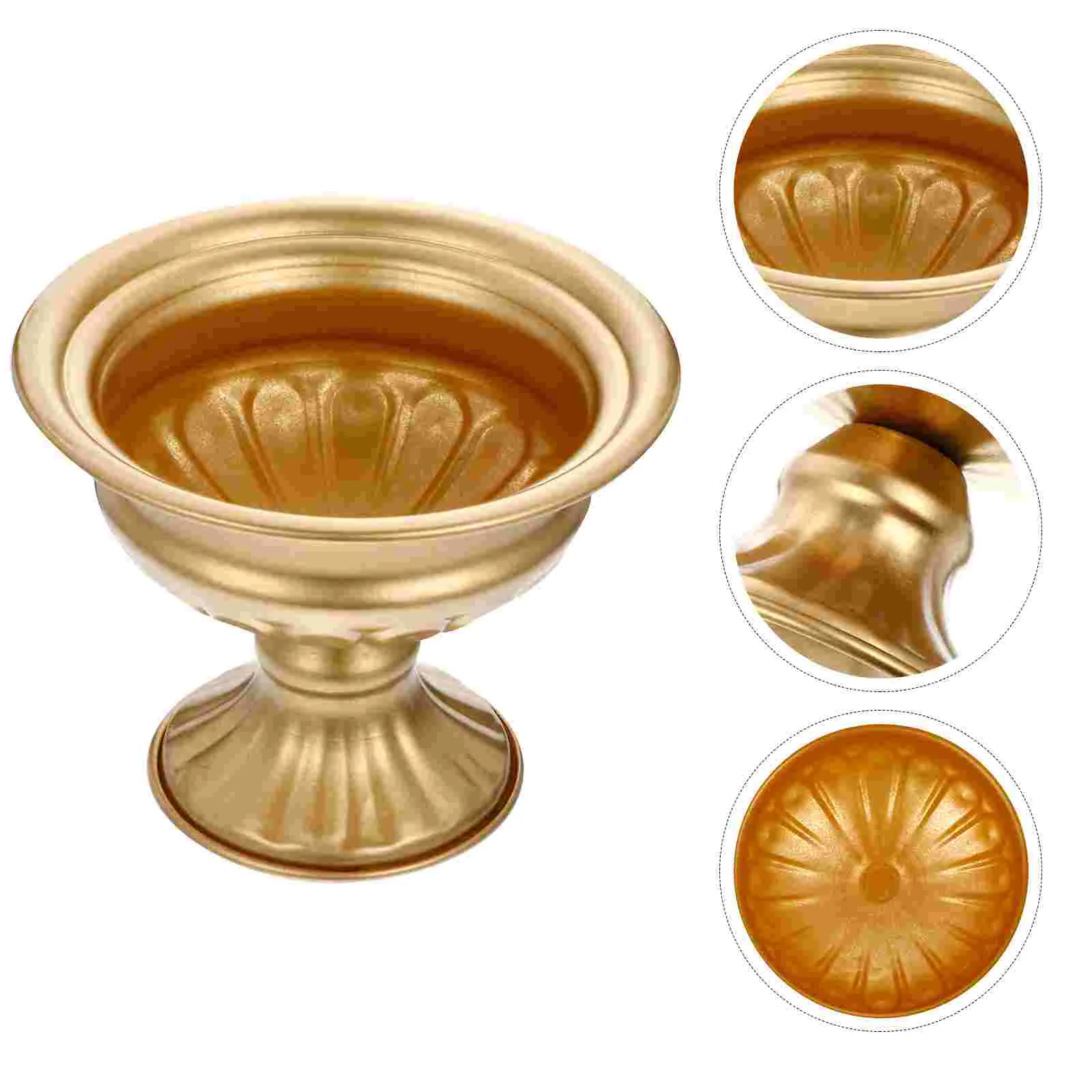 2 Pcs Pots for Plants Wrought Iron Vase Desktop Floral Tabletop Flower Vessel Retro Flowers Golden 5