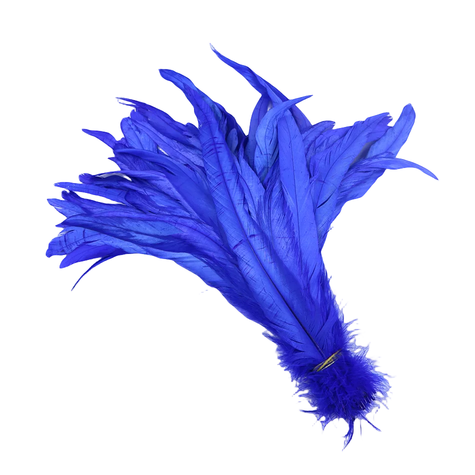 100pcs Blue Carnival Rooster Tail Feathers 25-30cm 30-35cm for Crafts Headdress Party Clothing HeadWear Decor Pheasant Plumas pheasant feathers rooster feathers craft feathers natural feathers