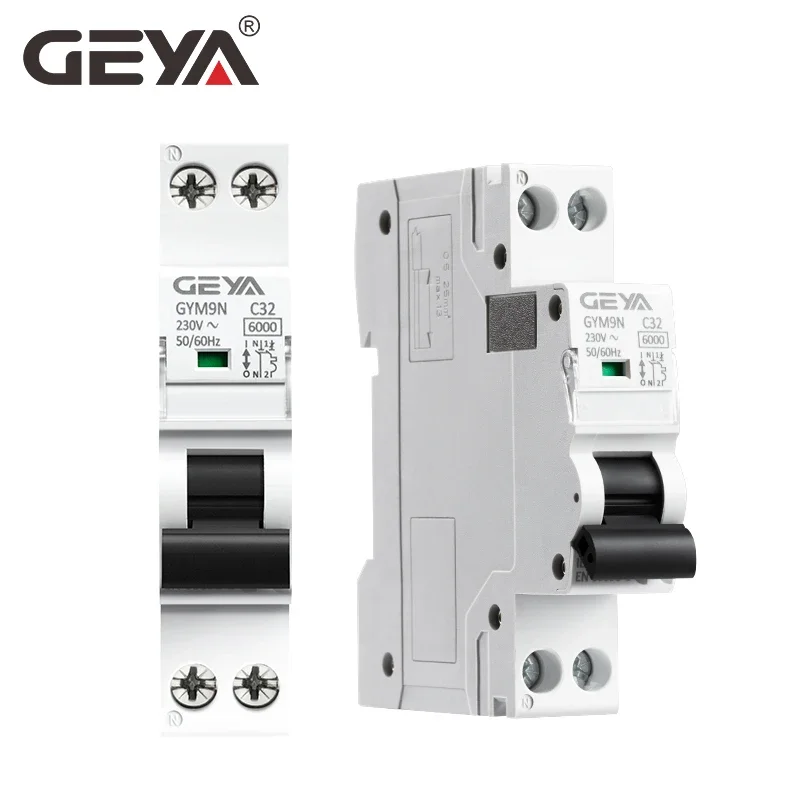 Circuit Breaker GEYA GYM9N 1P+N MCB 6A 10A 16A 20A 25A 32A 40A 220V Curve B Curve C AC Miniature Circuit Breakers 6KA DPNA