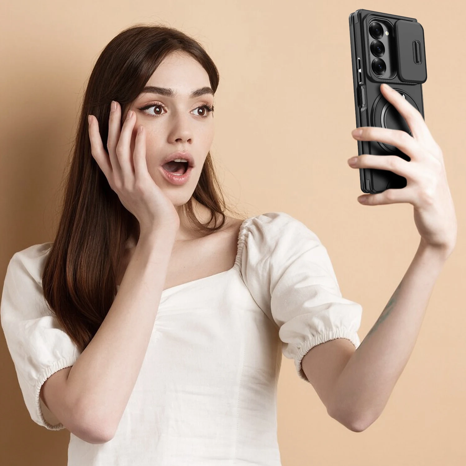 Für Samsung Galaxy Z Fold6 Fold7 360 Grad drehbare magnetische Halterung mit Kameraschutz Handyhülle – Detail 8