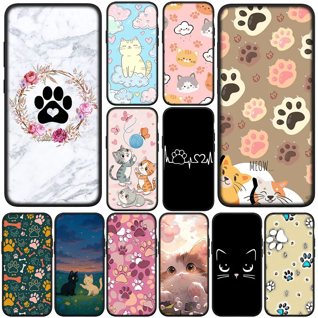 Kitten Cat Cartoon Dog Paw Design Protective Phone Case