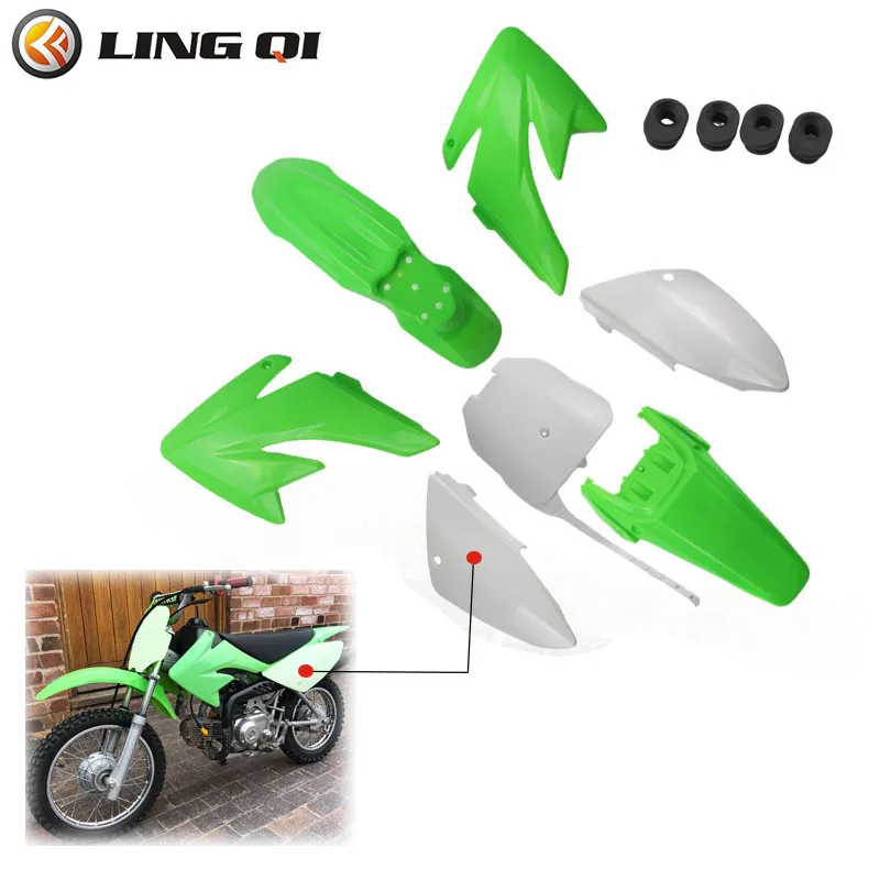 LINGQI RACING Motorcycle CRF 70 Plastic Fender Kit For CRF70 XR70 125cc 140cc DR50 49 50cc 70 90 110 Dirt Pit Bike Parts motorcycle accessories