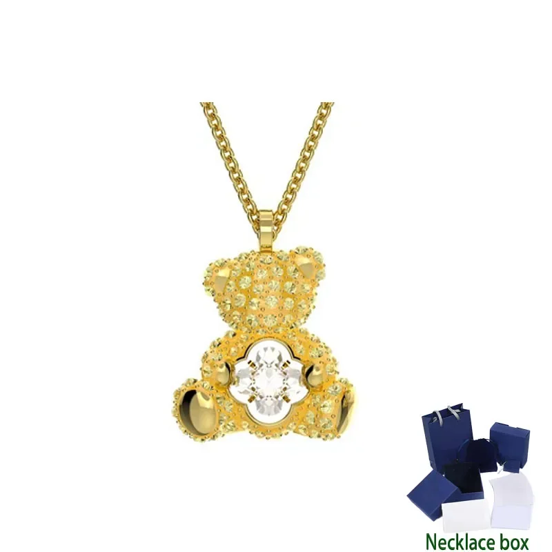 

Cute Yellow Teddy Bear Christmas Gift 2023 New Exquisite High Quality Jewelry Women's Necklace Pavé, Free Shipping