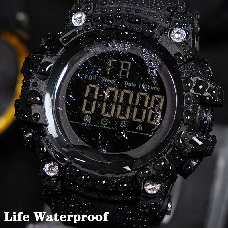 YIKAZE 9030 Waterproof Digital Watch Men's Sports Watches LED Alarm Clock Electronic Wristwatch Military clock for man Kids Gift 5