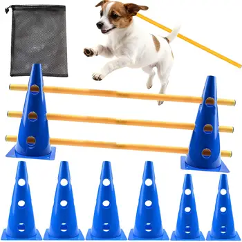 Set per Percorso Agility per Cani, Ostacoli e Coni, Attrezzatura per Esercizi, Set da Giardino per Cuccioli e Cani di Piccola, Media e Grande Taglia
