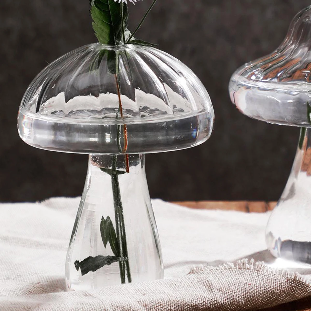 1PC, colored glass mushroom decorative vase, indoor home decoration piece made of glass