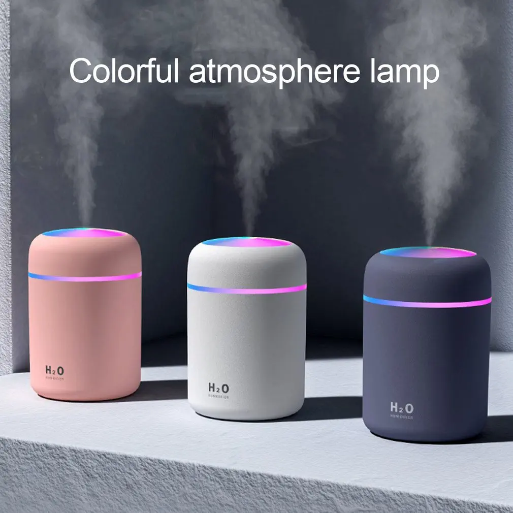 

Colorful Mini Humidifier Bedroom Office Living Room Portable Low Noise Diffuser Atmosphere Light Mist Sprayer Humidifier