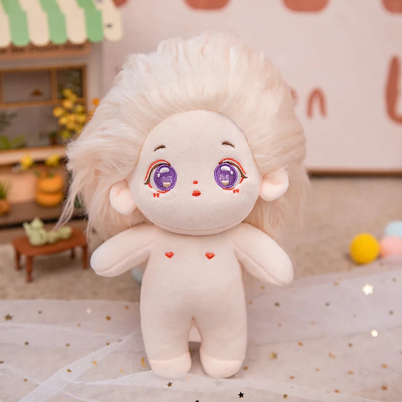 Muñeca de algodón de peluche Kawaii, 20cm, Idol, figura de súper estrella, muñeca de bebé de Anime lindo, puede cambiar la ropa, regalo para niñas, 1PC