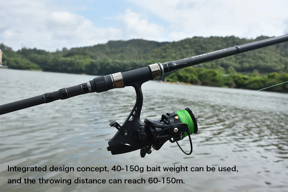 BIUTIFU 2 Tipps Karpfen Angelrute 3,5 lb 7 Abschnitte 4,2/3,6/3,0 m 30 t Carbon Faser Reise werfen 60-150 m Shore Casting Spinnrute – Detail 2