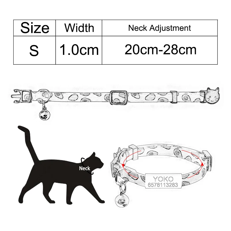 Title 2, Personalized ID Name Tag Cat Collar Bell Custom...