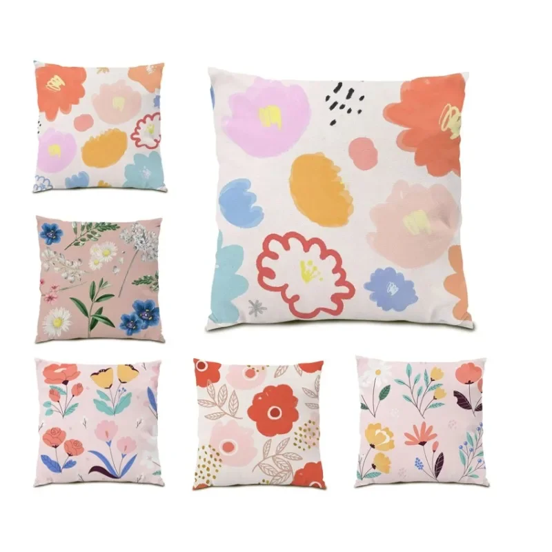 

Cartoon Flower Cuhison Cover Cojines Home Decor Double Sided Cute Pillowcase Home Textile Decorative Sofa Cushion DF1201
