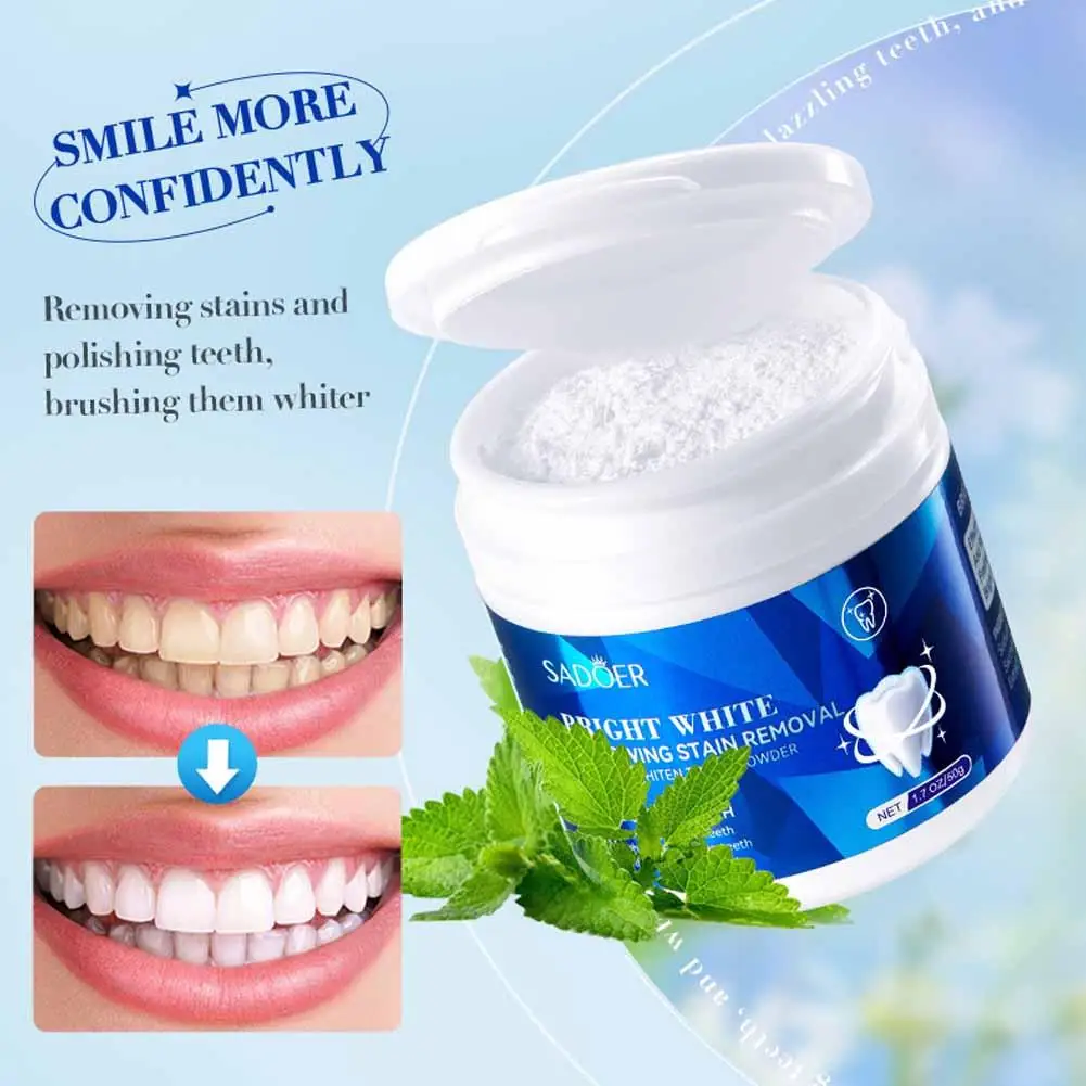 Teeth Whitening Powder Bleaching Yellow Teeth Remove Stain Plaque Improve Oral Smell Baking Soda Dental Color Correcting Powder teeth whitening powder