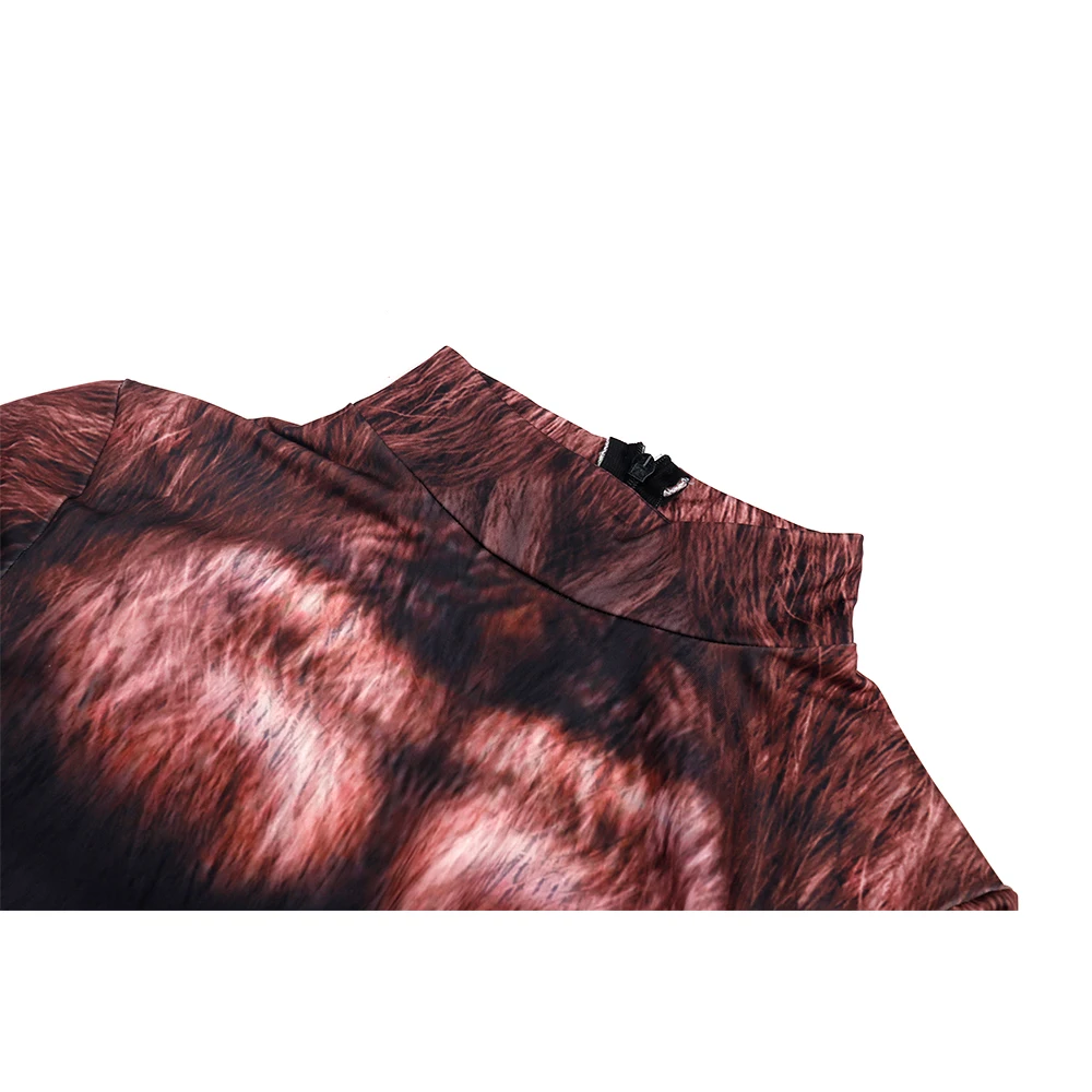 Cosplay Costume Zawaland Animal Wolf 3D Print Petsuit Tail Furry Cosplay Costume Full Cover Crotch Zipper Jumpsuit Men Zentai Bodysuit