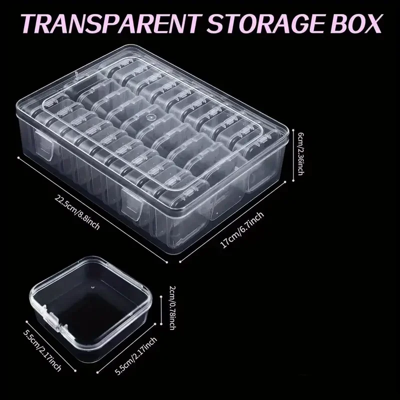 3 sets 2 sets 1 set 30 grid bead organizer plastic mini transparent storage box rectangular box hinged lid