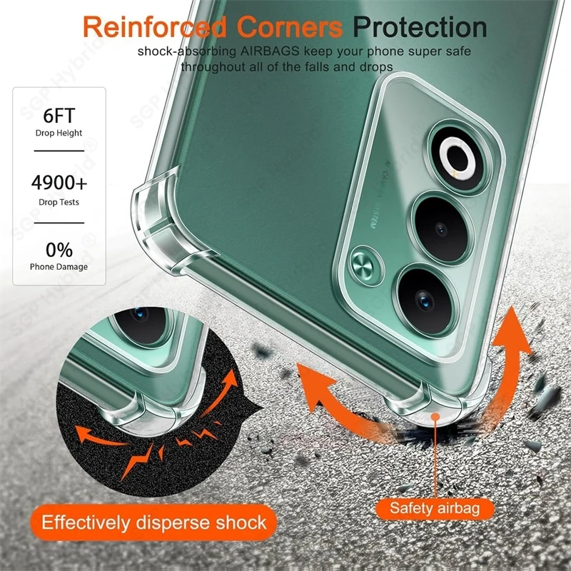 Clear Crystal Soft Silicone Shockproof Phone Case - Transparent Protective Back Cover