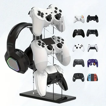 Supporto per console in acrilico a tre strati Base per supporto per cuffie Supporto da tavolo per tutti gli cuffie per gamepad Airpods Max Accessori da gioco