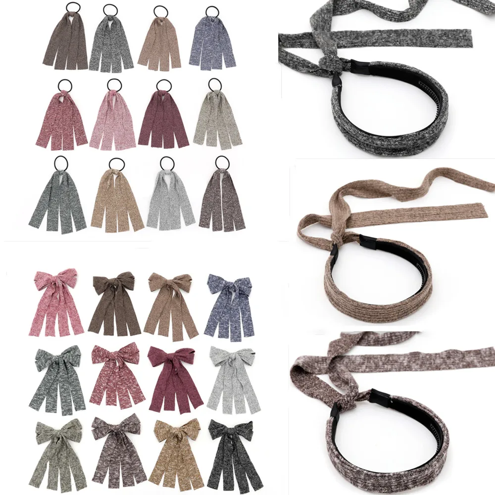 

New Ribbed double sided Hair Accessories herring bone Hairband Knot British Style Striped Fabric Headband Girls HAIRCLIP