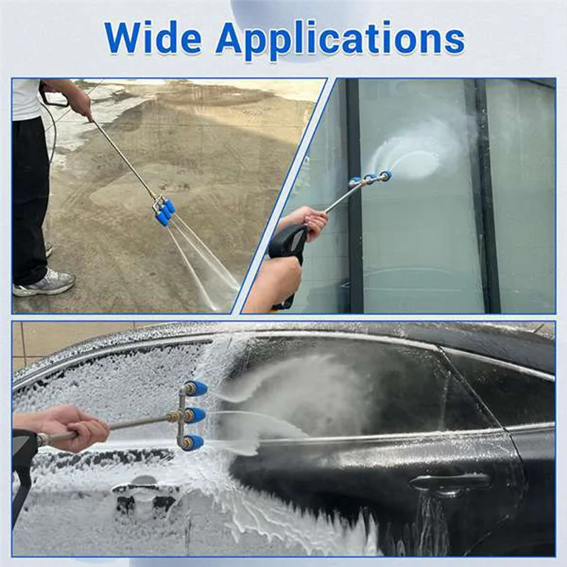 VELIF-Twin/Triple Turbo Nozzle,Triple/Dual Turbo Nozzle Pressure Washer,Washer Dual Turbo Nozzle,360° Rotating Turbo Nozzle