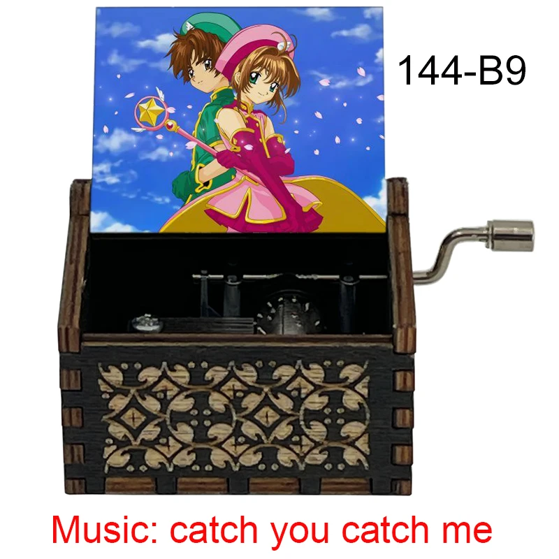 Anime Cardcaptor Sakura Music Catch You Catch Me Hand Wooden Music Box Gift for Fans Girls Christmas Party New Year Gift