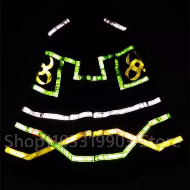 Флуоресцентные брюки Phat с эффектом привидения, светящиеся брюки-колокол, светоотражающие уличные крутые танцевальные брюки, новинка 2024