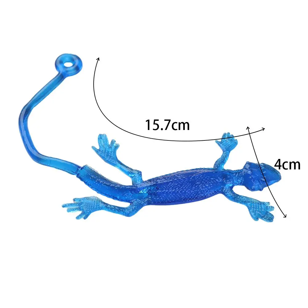 5Pcs Creative Novelty Sticky Lizard Animals Retractable Viscous High Elastic Rubber Rebound Children Funny Stress Relief Toys images - 6