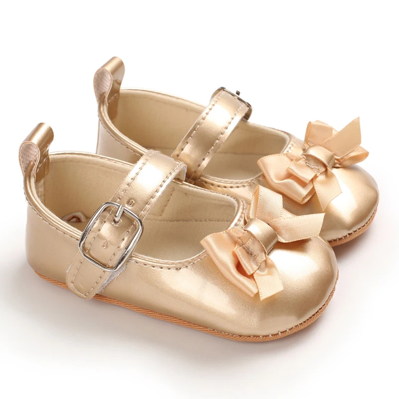 Baby Walking Shoes Golden Baby First Walkers Shoes Gold Princess Shoes Comfortable Soft Soled Non Slip Walking Shoes Pre-Walkers
