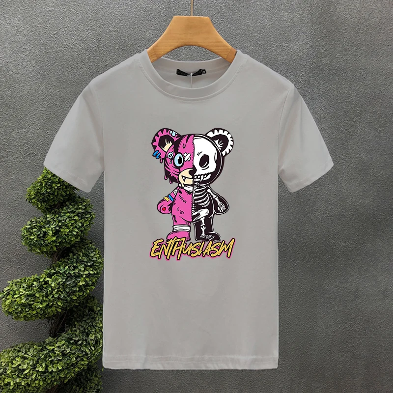 T-shirt con stampa robot bear per uomo e donna in cotone_voghion.com