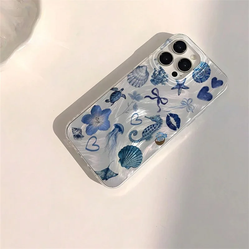 Glossy Blue Ocean Element Lip Phone Case