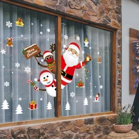 Christmas Window Stickers Merry Christmas Decorations for Home 2025 Christmas Wall Sticker Kids Room New Year Decoration 2026