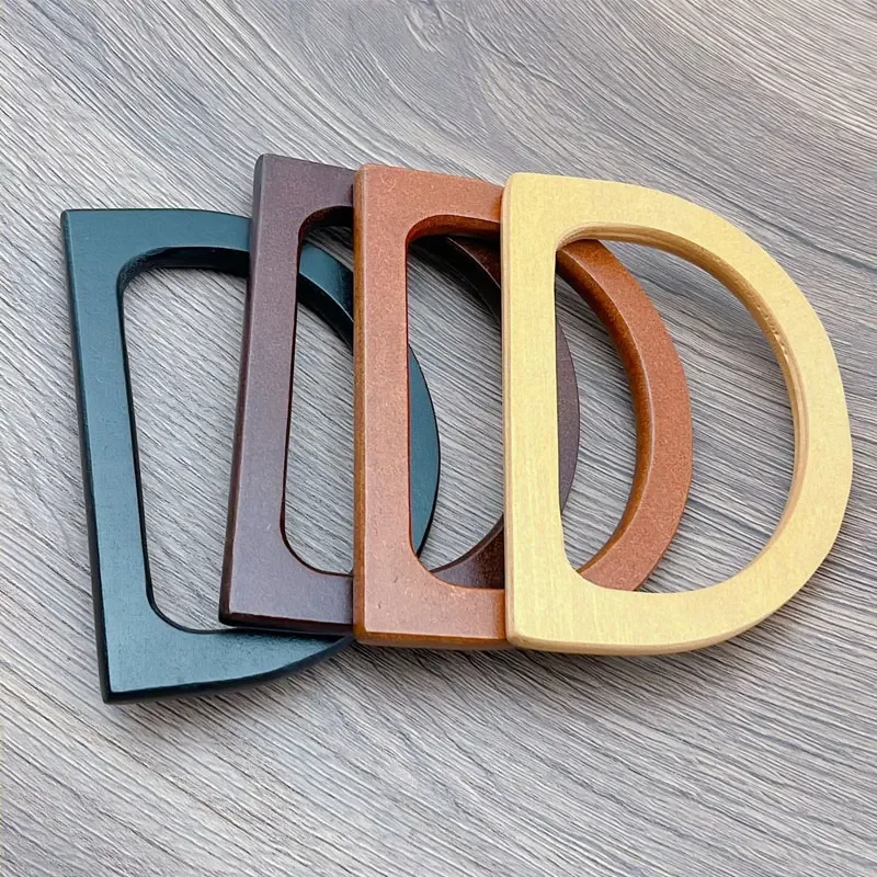 Leather Handbag Making Kit 2PCS Round D shaped Bag Handle DIY Bag Making Replacement Wood Handbag Tote Handle Handcraft Accessories