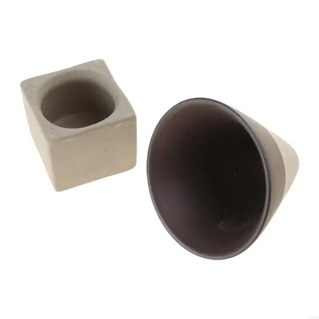 Q5WB Ceramic Coffee Mugs with Base 100ml Triangular Cone Porcelain-Cup Tea-Cup 4