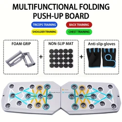 Ultimate Push - Up Board: Home Gym & Fitness Equipment for Upper Body and Core Workouts (Grey - glove)