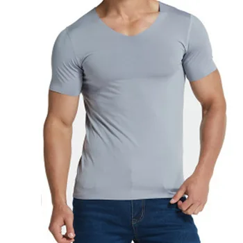 T-shirt slim a maniche corte traspirante in seta di ghiaccio da uomo T-shirt slim da uomo O-Collo manica corta sportiva oversize S-5XL T-shirt Top QZFS- 0224005 1