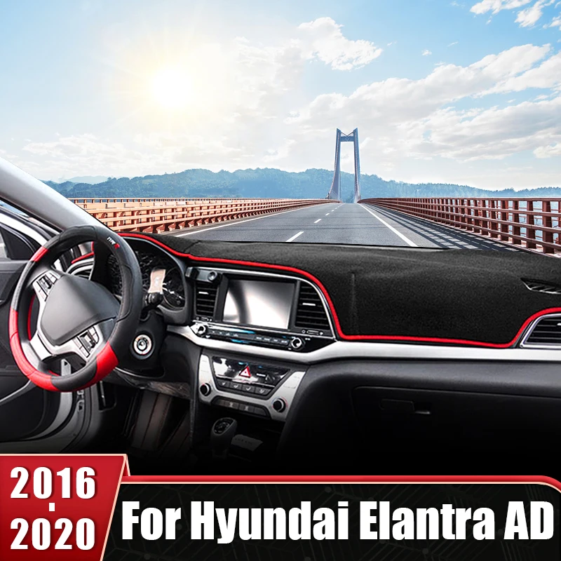 

For Hyundai Elantra AD 2016 2017 2018 2019 2020 Car Dashboard Cover Mat Anti-UV Case Non-Slip Pad Protector DashMat Accessories