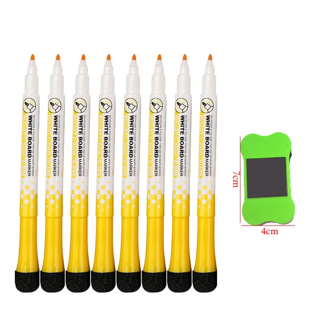 Vibrant Whiteboard Pens Set - Fine Tip Magnetic, Erasable Caps, Perfect