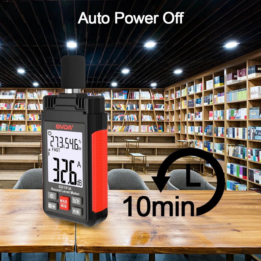 GVDA Digital Sound Level Meter Audio Level Meter Sonometro Sound Meter Decibelimetro 30-130dB Decibel Meter Portable Noise Meter 4