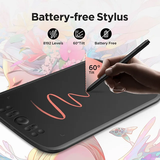 UGEE M908 Drawing Tablet 10 inch Graphics Tablet with 8 Hot Keys Scroll Wheel Drawing Pad Compatible for Windows Mac Android 3