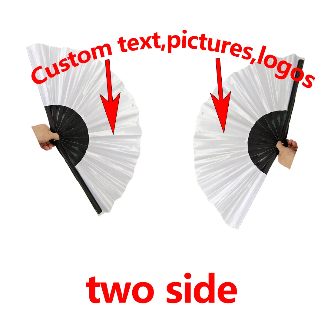 Personalized Polyester Folding Fan With Custom Text And Logo Design_voghion.com